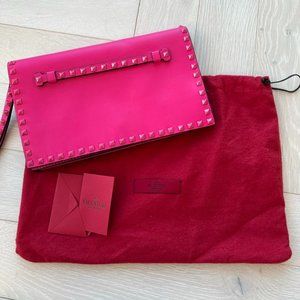 Valentino Nappa Rockstud Wristlet Clutch